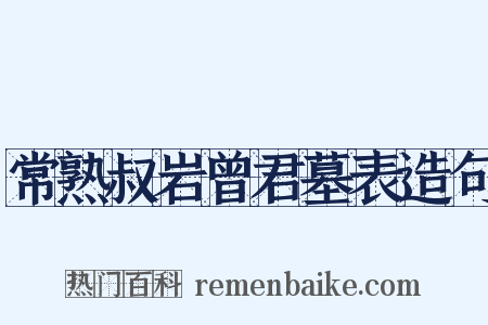 常熟叔岩曾君墓表造句是什么意思的图片